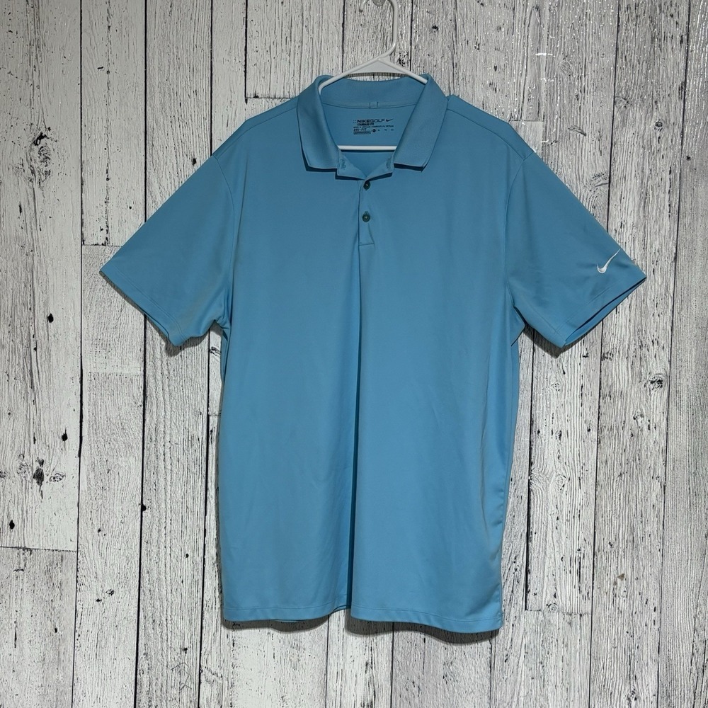 Nike Golf Men's Dri-Fit Blue 100% Polyester Polo Golf Shirt Size XL